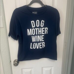 Modern Lux Navy Dog Mother Wine Lover Tee